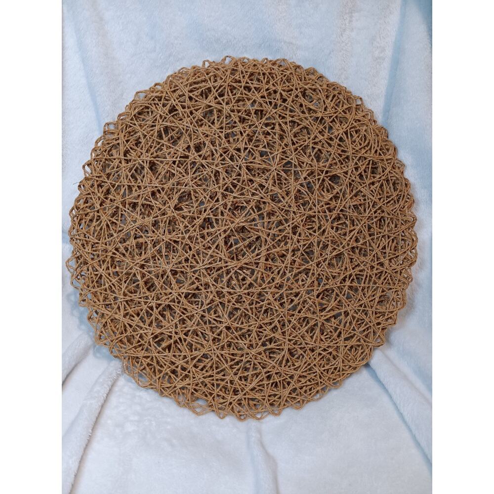 Lot Of 4 Round Beige Robert Stanley Placemats 14.5" Home Kitchen Dining Table